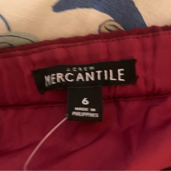 J CREW Mercantile Burgundy Flounce Ruffle A-Line Skirt Size 6 - Picture 5 of 6